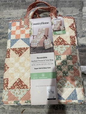 CountryHome Margaret Reversible Quilted Patchwork Throw 50x60 Polyester OEKO-TEX